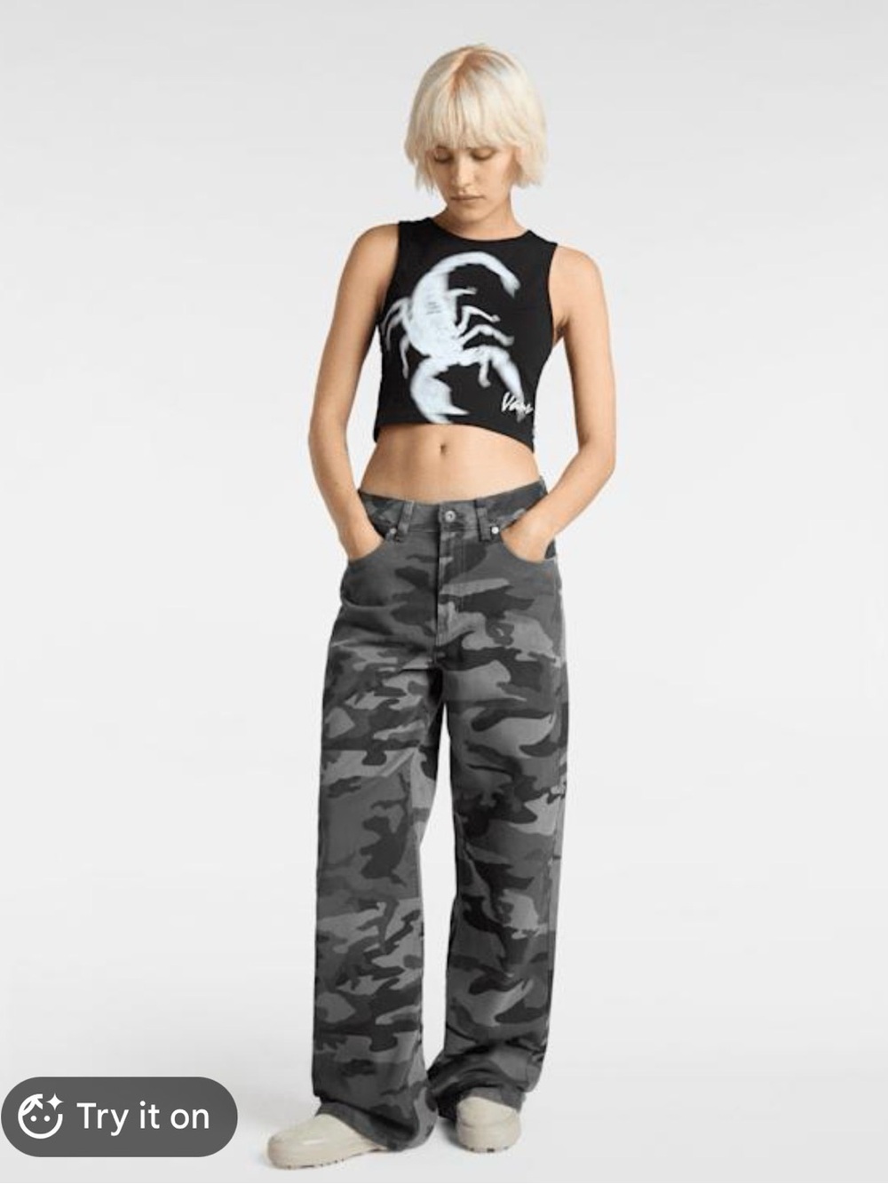 Vans Gray & Black Camo Pants